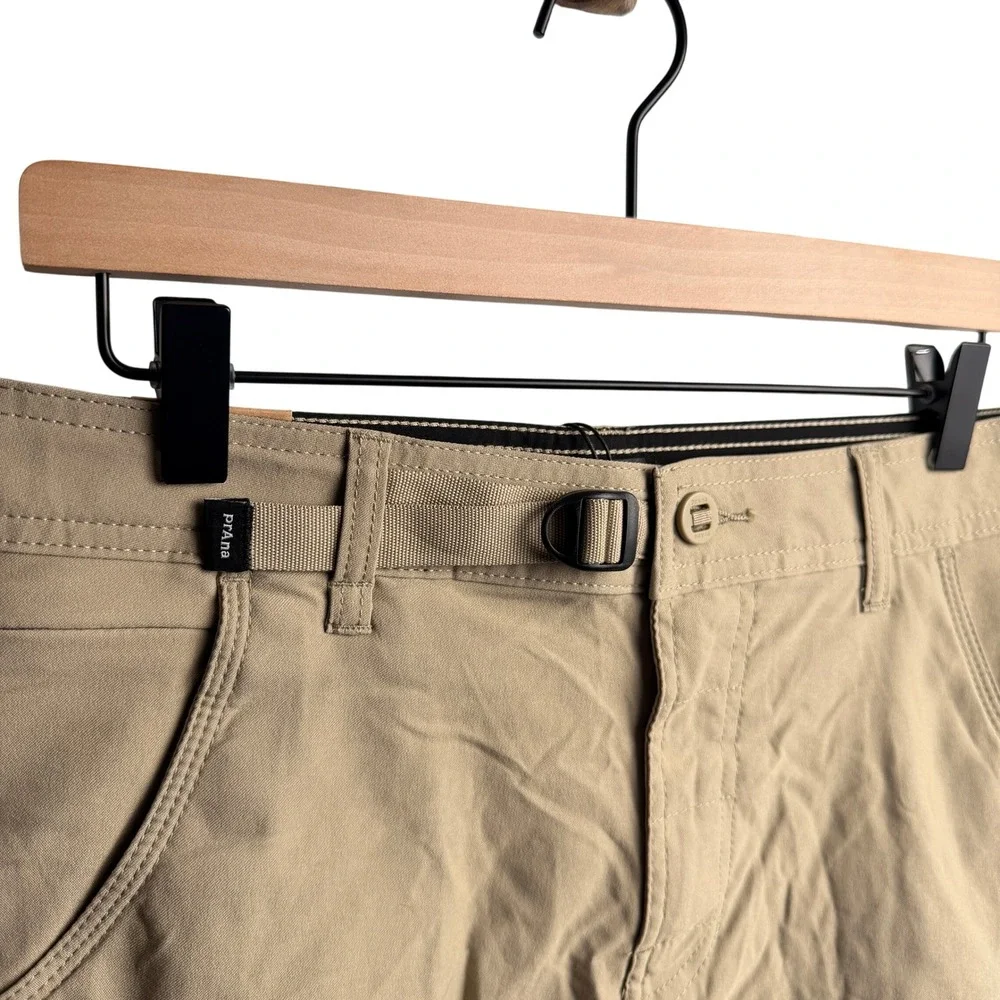 prAna Mens Stretch Zion Short II 30 Sandbar Tan Hiking Cargo Outdoor Trail Gorp